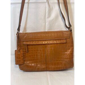 ASHWOOD Croc Embossed Leather East West Small Crossbody Bag Purse